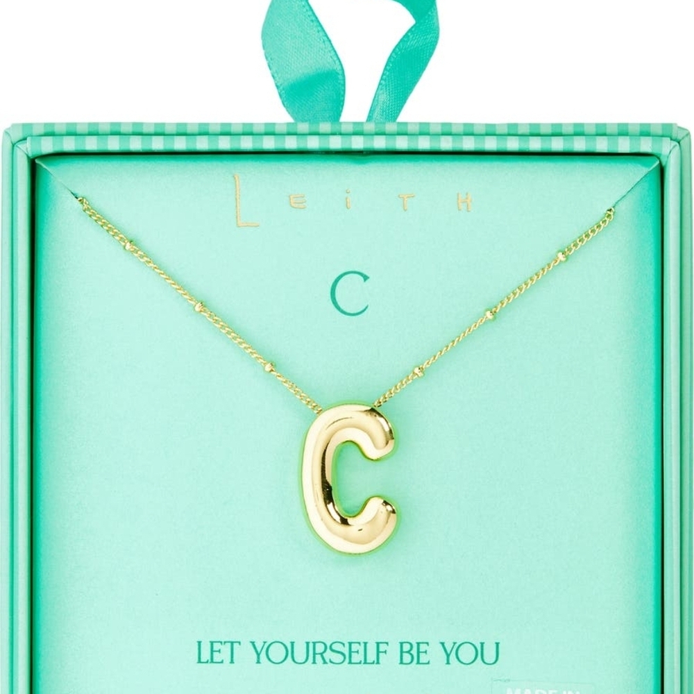 Leith Gold Letter "C" Bubble Necklace